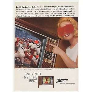   1967 Zenith Ekstrom Color TV Tune Blindfolded Print Ad