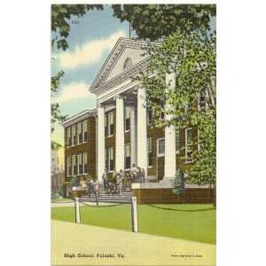   1940s Vintage Postcard High School Pulaski Virginia 