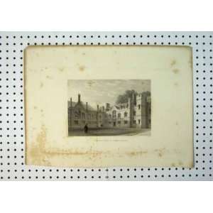  View Gisborne Court St Peters College C1864 Old Print 