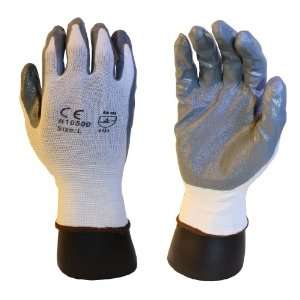   60 Pairs Grey Palm Nitrile Coated 7 Gloves   Size S