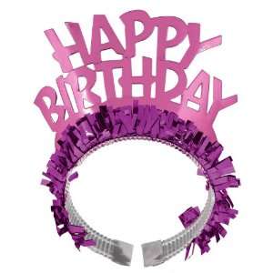   By Amscan Happy Birthday Tiara Headband / Purple 