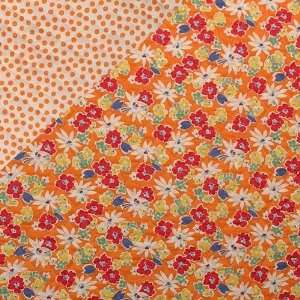  45 Wide Moda Double sided Quilted Snippets Garden Orange 