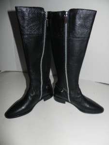 Michael Kors Carney Black Leather Riding Boots size 5.5 NIB  