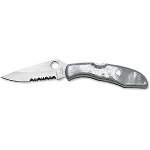 Spyderco Endura Partially Serrated Edged Blade Mother of Pearl Handle 