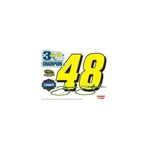 Jimmie Johnson Nascar Sprint Cup 3 in a Row Champion Ultra Decal 