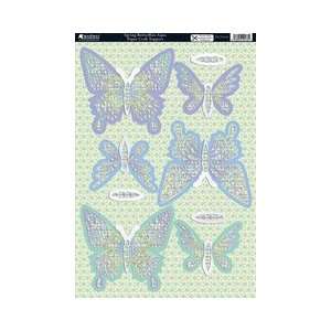 Seasons Die Cut Punch Out Sheet Spring Butterflies Aqua 