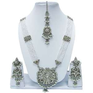 Pcs Designer Beautiful Royal Look Rani Haar Necklace Set Pearl Women 