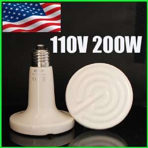 110V 200W Ceramic Emitter Heated Pet Appliances for Reptile Heat Lamp 