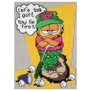  Garfield Counted Cross Stitch Kit  Lets Talk Golf Arts, Crafts