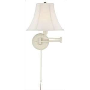 Lite Source CF7501WHT Swing Arm Wall Lamp, White Finish with Empire 