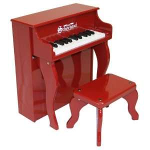  25 Key Elite Spinet Piano in Red by Schoenhut Toys 