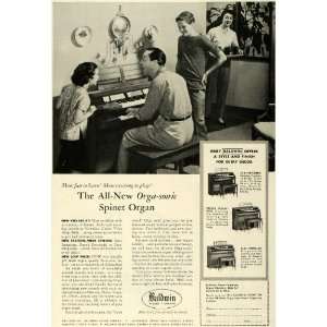  1957 Ad Baldwin Piano Spinet Organ Father Playing Musical 