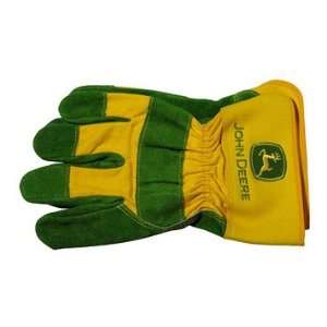  PAIR OF JOHN DEERE GLOVES. LEATHER PALM W/ EMBROIDERED 