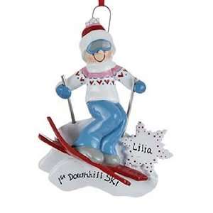  Personalized Skier with Goggles   Girl Child Christmas 