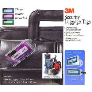  3M Scotch® Security Luggage Tags LS855 6 (Package of 6 