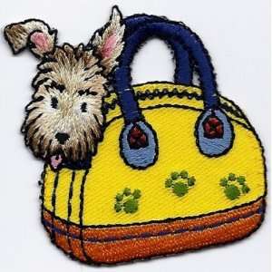  Dogs/Puppy in Handbag Embroidered Iron On Applique 
