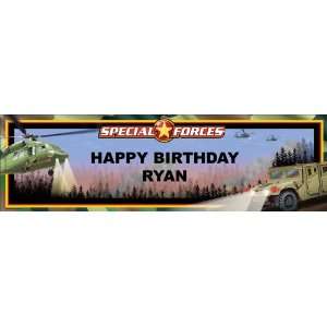 Special Forces Personalized Birthday Banner Standard 18 x 61