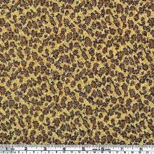  60 Wide Cheetah Printed Glitter Spandex Gold Fabric By 