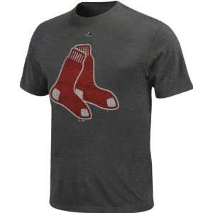  Boston Red Sox Heathered Charcoal Majestic Two Bagger T Shirt 