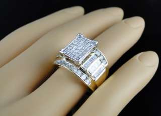 10K LADIES YELLOW GOLD PRINCESS CUT DIAMOND BRIDAL ENGAGEMENT WEDDING 