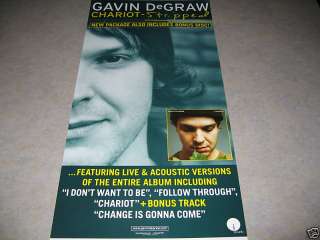 Gavin DeGraw Chariot   Strippped Rare 2004 RCA Promo Poster 12 x 24 