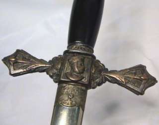 ORIGINAL OLD ANTIQUE 1800s KNIGHTS TEMPLAR MASONIC COMMANDERY SWORD W 