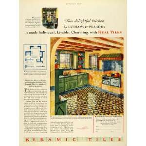  1929 Ad Keramic Tile Ludlow Peabody Manufacturers Home 