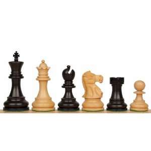 Deluxe Old Club Staunton Chess Set in Ebonized Boxwood & Boxwood  3.25 