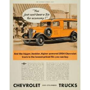  1934 Ad Six Cylinder Trucks Chevrolet General Motors 