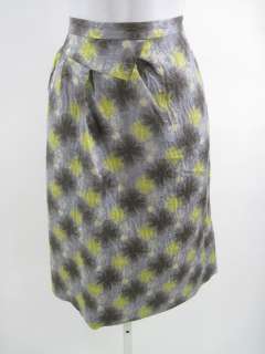 NWT PETER SOM Gray Floral Lurex Brocade Skirt S 12 $629  