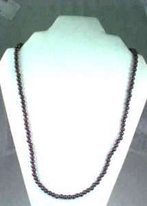 Sterling silver and garnet beaded necklace  