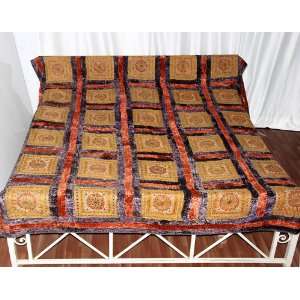  Special Designer Double Bed Bedspread with Embroidery Mirror Velvet 