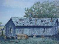 bill blackburn original watercolor painting old farm