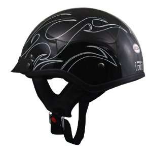   Helmet Gloss Black with Outlined Tribal Flames XL 