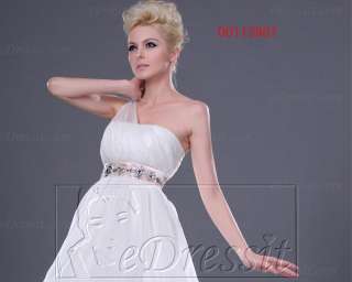 eDressit White One Shoulder Wedding Dress Prom Gown AU 8 22  
