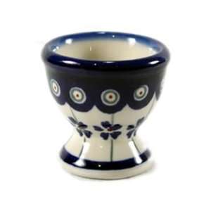    Polish Pottery Egg Cup Floral Peacock z203 166a