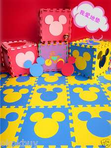   Mickey Mouse head Figure Foam Floor Puzzle Mat Nursery Soft Mat 4pcs