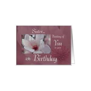 Tulip tree flower Sis Birthday Card