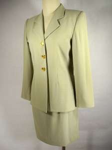 Petite Sophisticate Mint Green 2 Pc Skirt Suit Sz 8  
