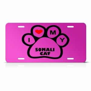  Somali Cats Pink Novelty Animal Metal License Plate Wall 