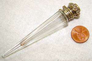   STERLING SILVER & CRYSTAL~SCENT PERFUME BOTTLE~VICTORIAN CHATELAINE