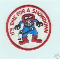 VINTAGE ~ ITS TIME FOR A SNOWDOWN SNOWMOBILE PATCH ~  