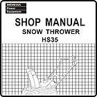 Honda HS35 35 Snow Blow Throw Service Repair Manual 617