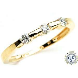    Lovely Natural Diamond Solid 14K Yellow Gold Band Ring Jewelry