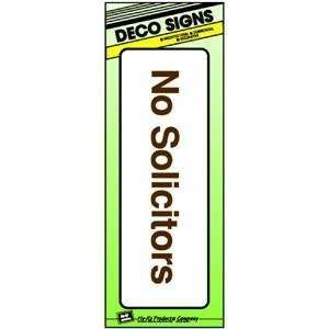  NO SOLICITORS Sign Self Adhesive 9 Inches Long by