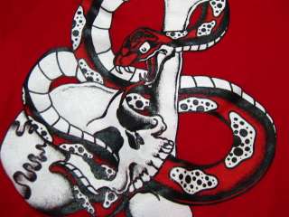 Snake & Skull L Tattoo Art Flash T shirt  