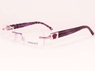 VERSACE 1189 B 51 1012 PURPLE Rimless glasses spectacles womens Boxed 