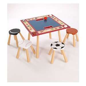  All Star Sports Table and 4 Stool Set