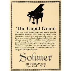   Grand Piano Cupid Sohmer Fifth Ave   Original Print Ad