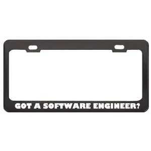 Got A Software Engineer? Last Name Black Metal License Plate Frame 